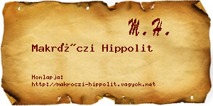 Makróczi Hippolit névjegykártya